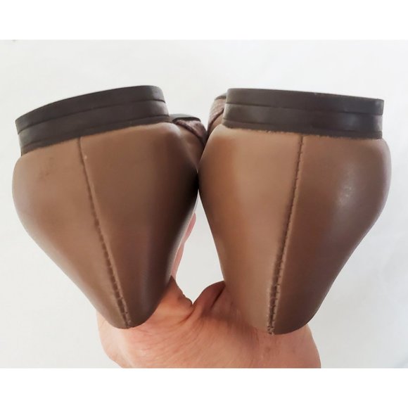 Geox Pespira Womens Pointy Toe Flats Shoes Snake Leather Rose Taupe 37 - Picture 9 of 11